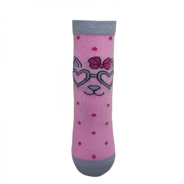 Комплект носков унисекс Molli Котики р. 18–20 розовый серый 
