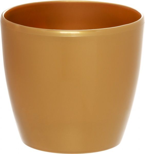 Горщик пластиковий Алеана Матільда круглий 11,9л бронзовий (113092) 