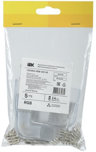 Соединитель Т-образный IEK IP67 5 шт./уп. 14 мм LSCON14-RGB-222-05