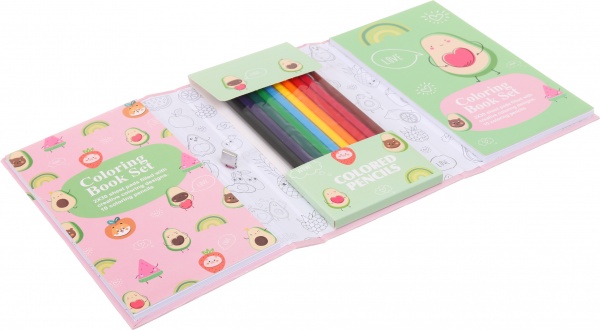 Набор раскраска Avocado и карандаши цветные 10 шт 