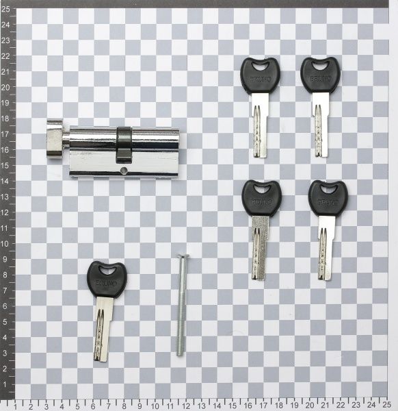 Цилиндр Bruno 35x35 ключ-вороток 70 мм хром