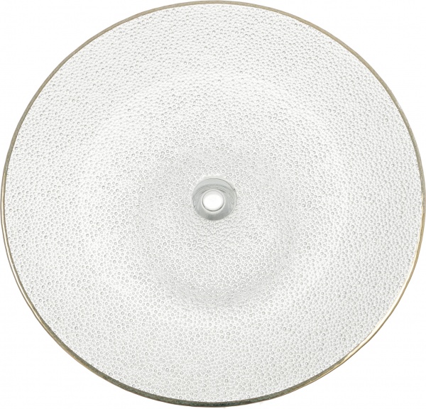 Тортниця Water 30,8 см прозора з золотим обідком Dekor Cam 