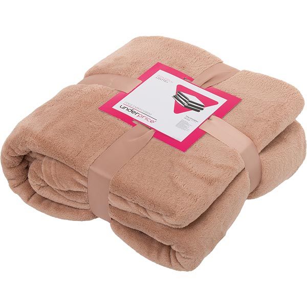 Плед мікрофібра Underprice латте 200x220 см