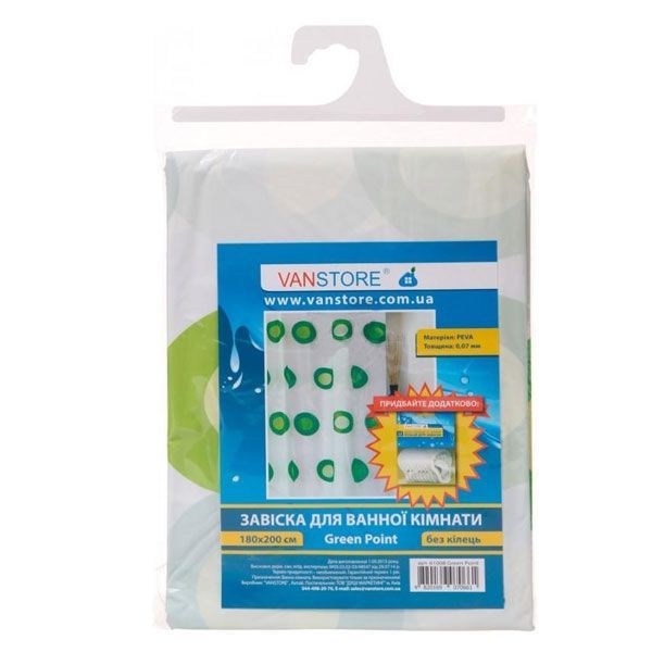 Шторка для ванной VANSTORE Green Point 610-08