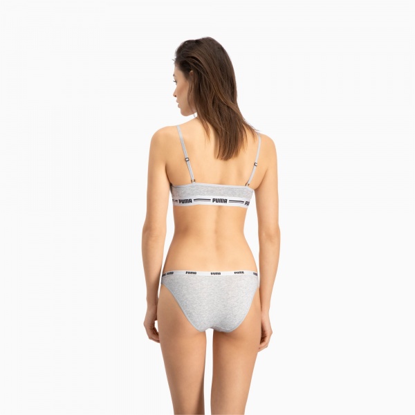 Трусы Puma PUMA WOMEN BIKINI 2P PACK GREY / GREY 90785105 S серый