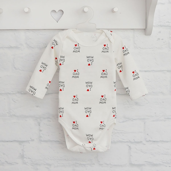 Боді дитяче унісекс Blanka Люблю Маму Тата р.74 бежевий 110363 