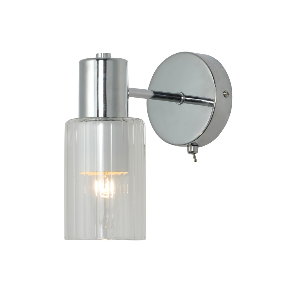 Бра Miorro Impero метал/скло 1x40 Вт E14 білий хром 51-311-063