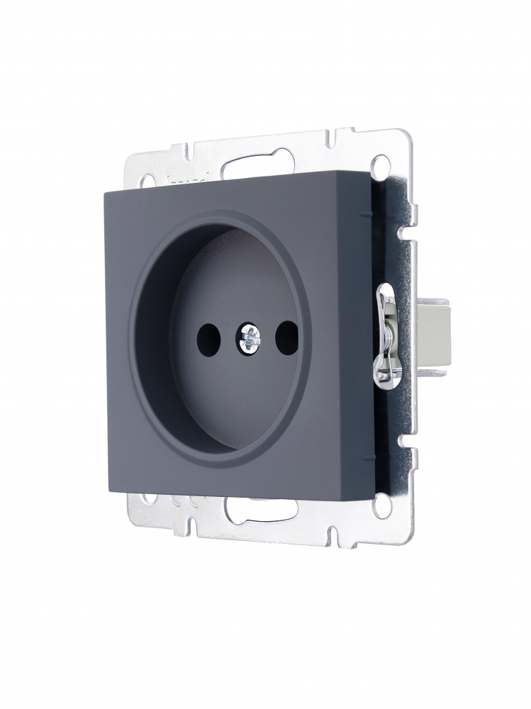 Розетка побутова без заземлення Lezard Vesna шефілд грей 742-3488-121B