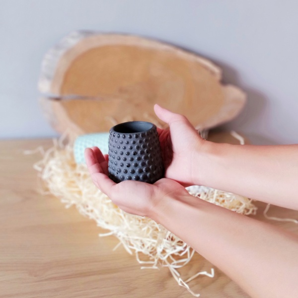 Кашпо декоративне bubble cup темно-сірий бетон