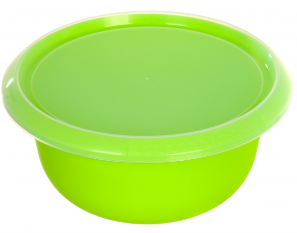 Миска с крышкой 2,75 л пластиковая оливковая Алеана