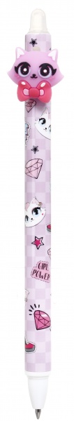 Ручка гелева напиши-зітри миле кошеня фіолетова 