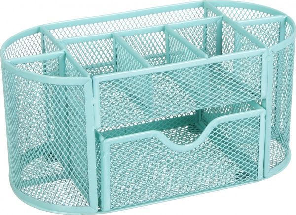 Підставка для ручок металева бірюзова 22,3x10,8x10,8