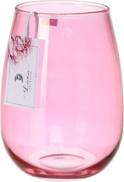 Ваза скляна червона Luster h20 см d15 см Wrzesniak Glassworks