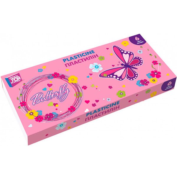 Пластилін Cool For School Butterfly 6 кольорів 120 г