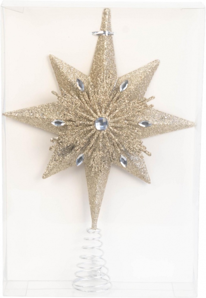 Верхушка для елки Вифлеемская звезда 30 см матовая в ассортименте