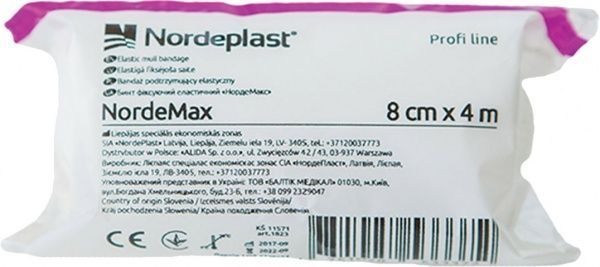 Бинт медицинский ECOPLAST эластичный фиксирующий НордеМакс 8 см 4 м