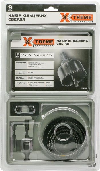 Набор пил кольцевых X-Treme по дереву 51-102 мм XT 100331