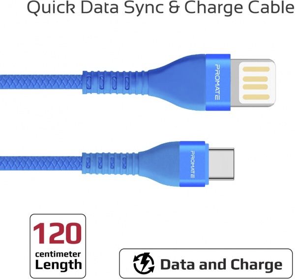 Кабель Promate USB Type-C – USB 1,2 м синій (vigoray-c.blue) 