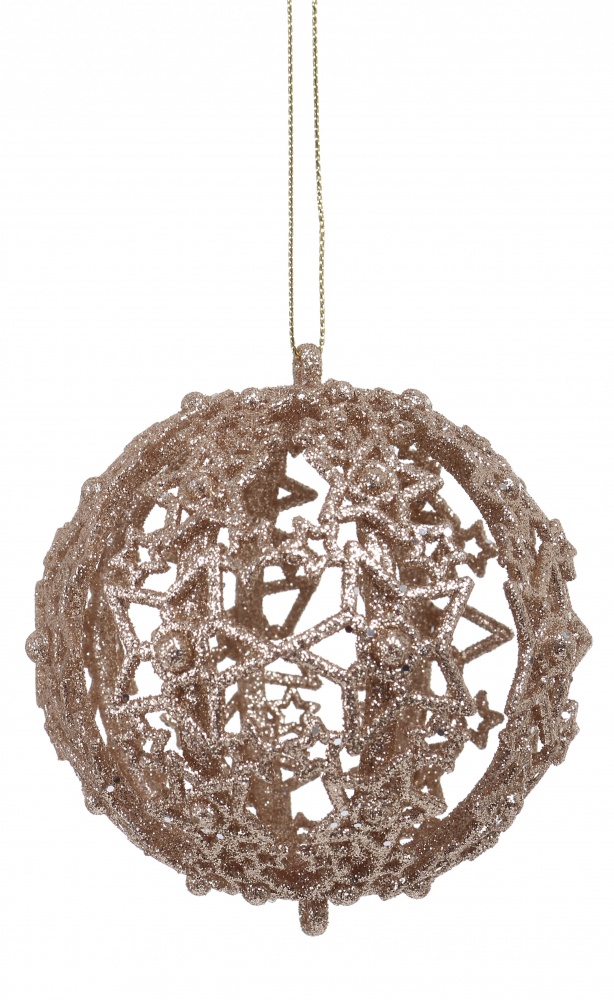 Підвіска пластикова куля в зірочку/ з присипкою асорт. 8 см EPI-P1907005-RC0606