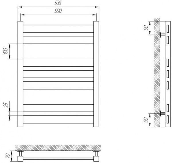 Рушникосушарка Laris Бонд П7 500 х 800 73207180
