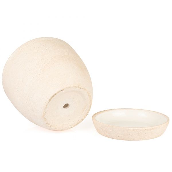 Горщик шамотний Парабола 18х16х2,4 круглий 2,4 л білий 