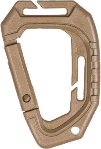 Карабін Mil-Tec тактичний пластиковий TACTICAL CARABINER MOLLE (2 шт.) [120] Coyote, 9,3 cm