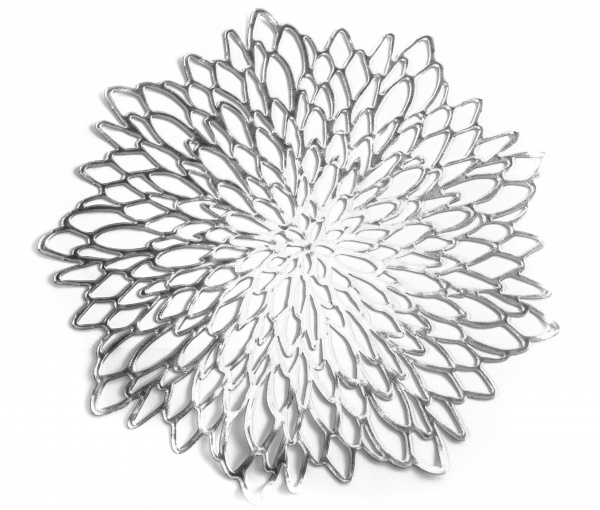 Подставка под горячее Ажурная серебряная 38 см