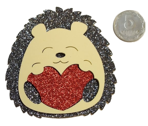 Декор Ёжик с сердечком 8 см 125240 2 шт. Діамантові ручки