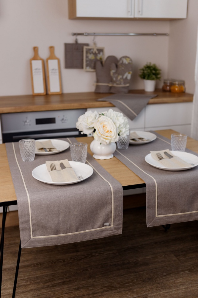 Раннер с кантом Магнолия 40x140 см тауп La Nuit