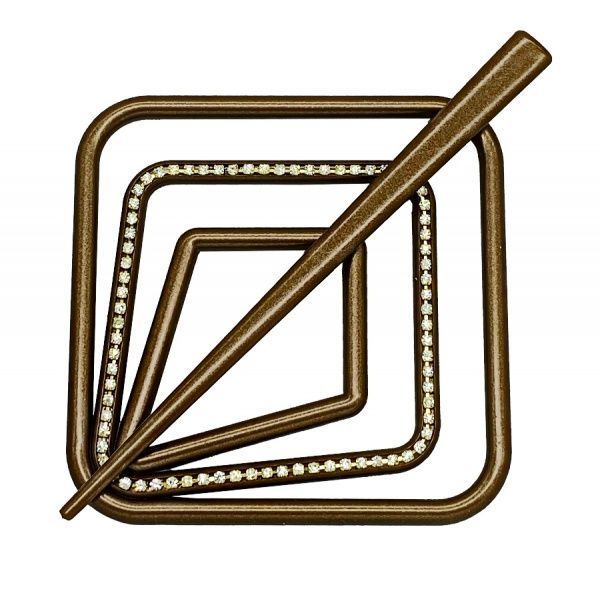 Заколка Квадрат Еліт 85х85 мм коричневий В0021-14 MISLT