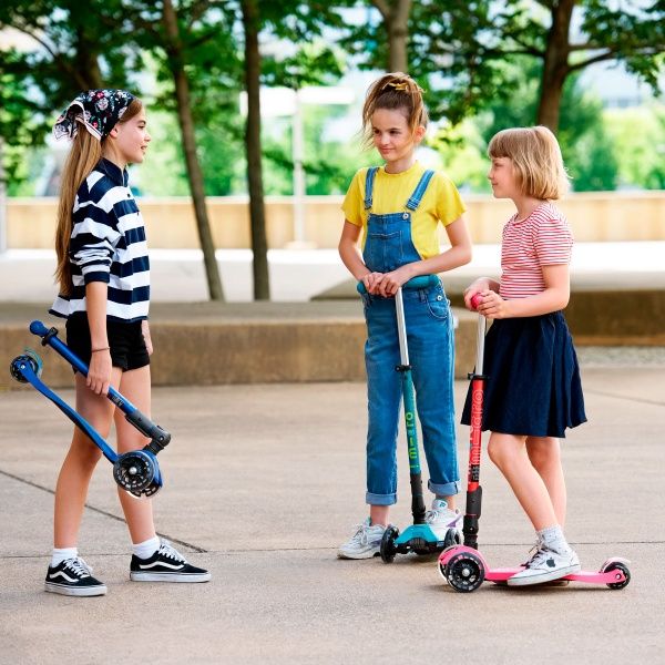 Самокат Micro Maxi Deluxe Foldable LED бірюзовий MMD097 