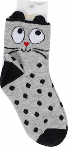 Носки для девочек KATAMINO K21016 р.7-8 серый 