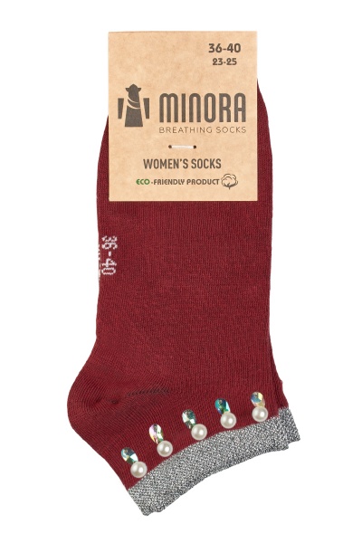 Шкарпетки жіночі MINORA бежевий/білий/бузковий/бордовий/персиковий/синій/чорний 