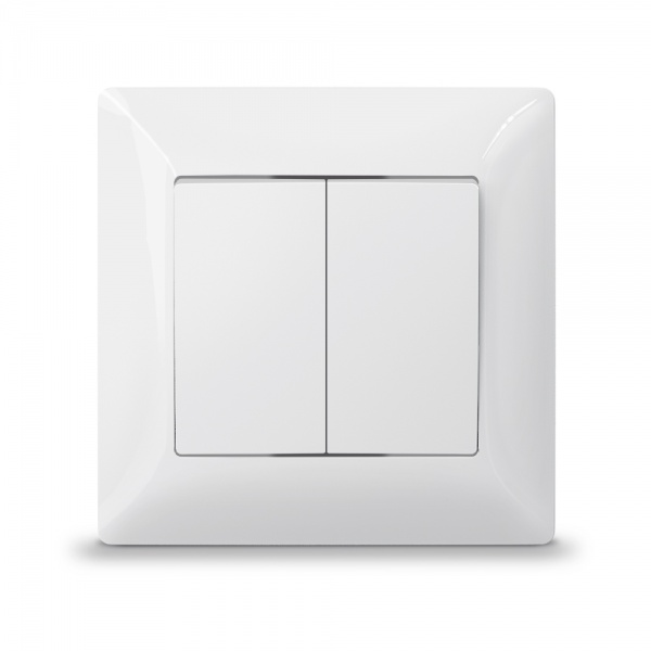 Выключатель двухклавишный TITANUM Videx Binera без подсветки TF-ST-SW2-W