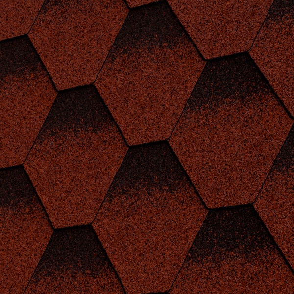 Битумная черепица MATIZOL® RESIDENCE сотая красный оттененный 3 кв.