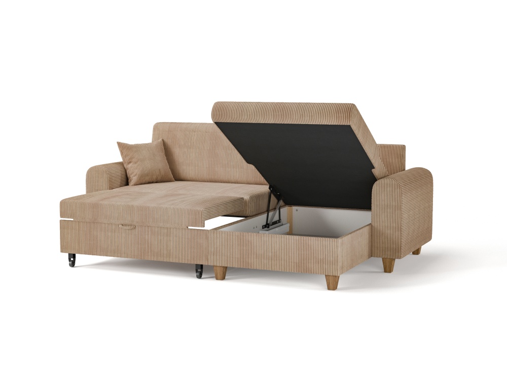 Ліжко-диван кутовий Меблі Прогрес КОРД коричневий 2360x1540x950 мм