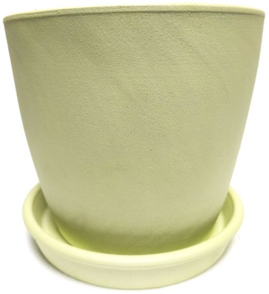 Горшок керамический Сонет ангоб круглый 2л салатовый 