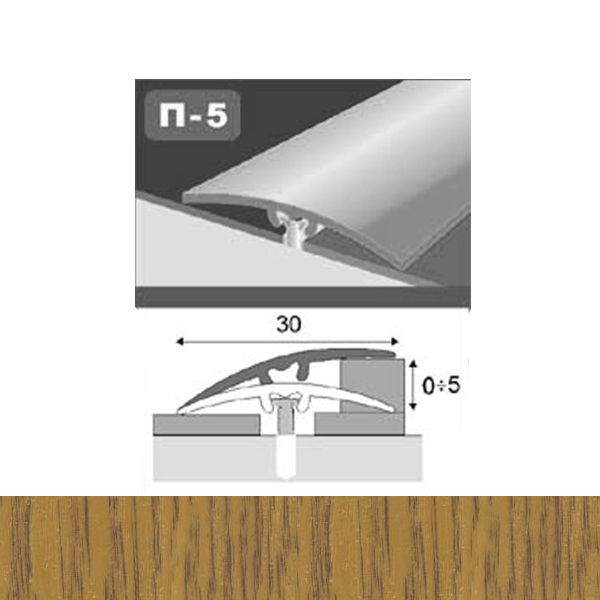 Поріжок П5 King Floor радіальний приховане кріплення 30x900 мм горіх