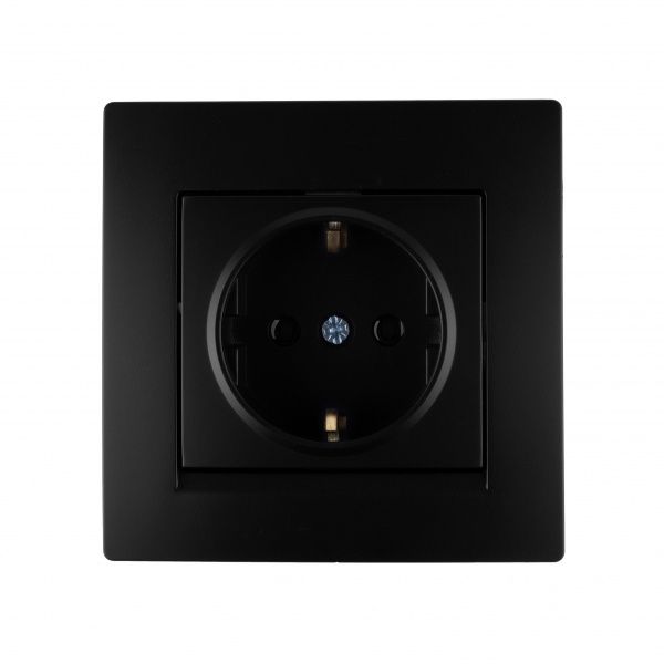 Розетка із заземленням UP! (Underprice) One Plus з кришкою антрацит 706-4242-122B