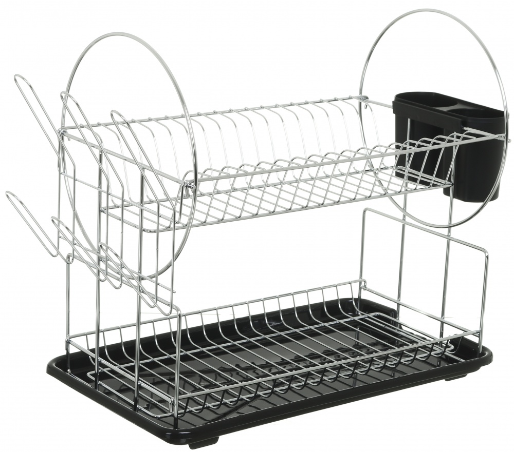 Сушилка для посуды Flamberg 525x235x360 мм настольная двухуровневая с поддоном