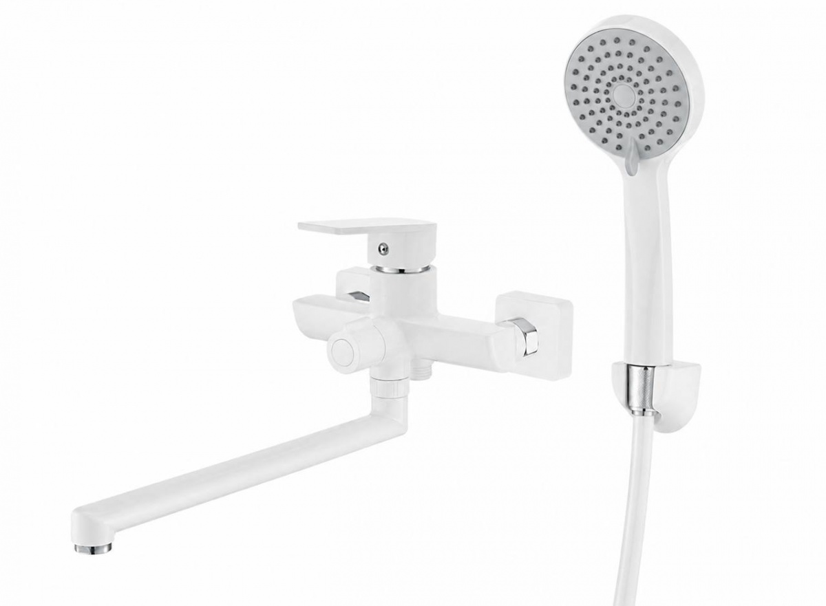 Змішувач для ванни Silver Kami PL L350 білий з/акс. SLNY0894WH — фото 1