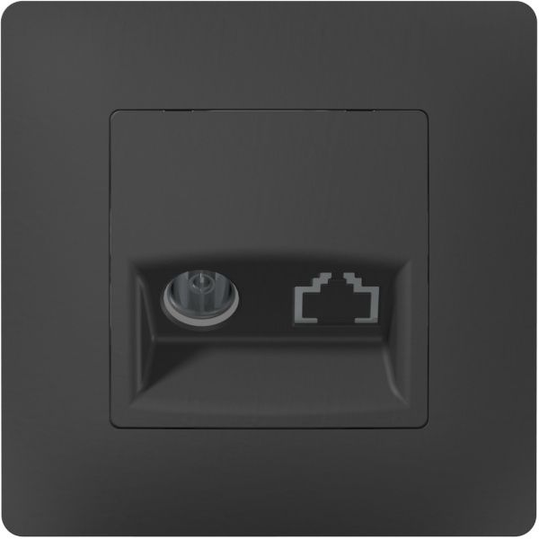 Розетка TV оконечная Plank Electrotechnic Classic/Nordic антрацит PLK0811241