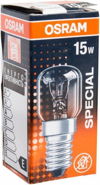 Лампа накаливания для духовок Osram T26 15 Вт E14 230 В прозрачная (4050300003108) 