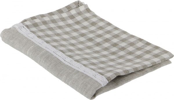 Рушник кухонний з мереживом 45x70 см Галерея льону сірий 