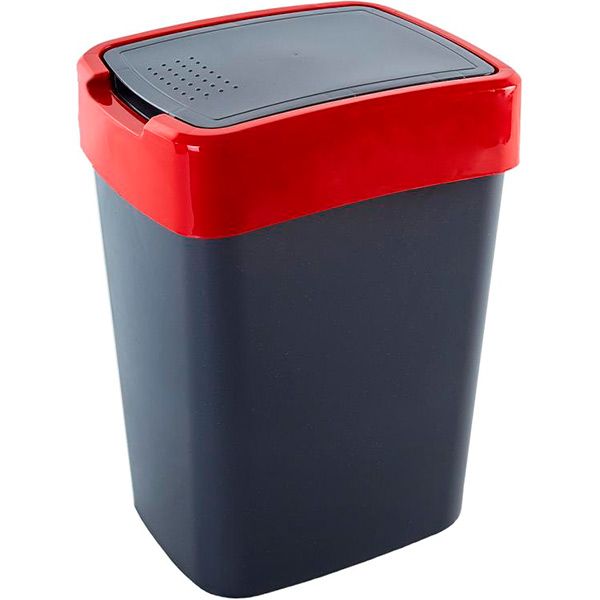 Відро для сміття Алеана 10 л граніт/червоний 122066