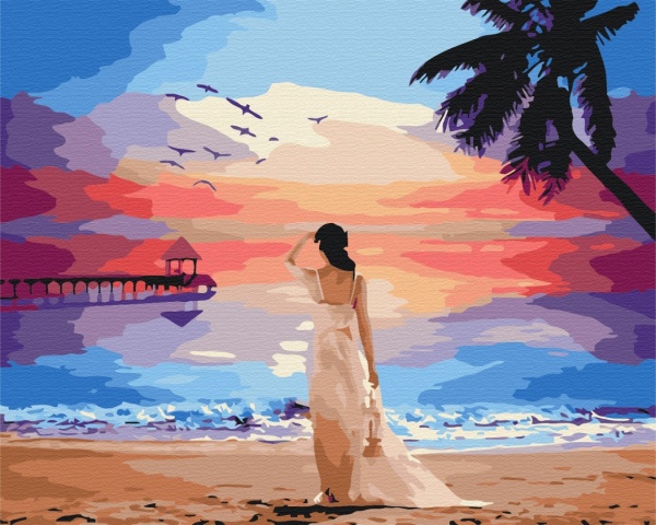 Картина за номерами Тропічний світанок PBS29454 40x50 см Brushme 