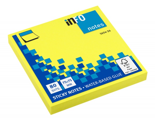 Блоки бумажные самоклеящиеся INFO