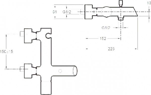 Смеситель для ванны Jacob Delafon Toobi Е8963-BN