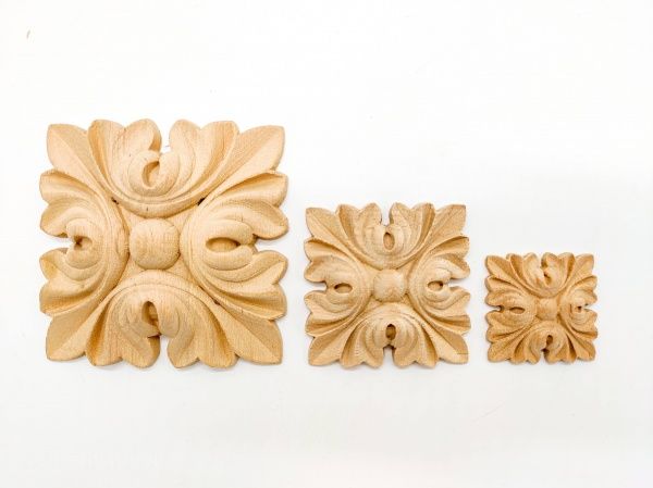 Декоративна панель дерев'яна розетка 1 шт., RZ.25.90 90х90x15 мм 