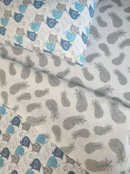 Комплект постільної білизни Слоники блакитні 2,0 білий із малюнком UP! (Underprice) 